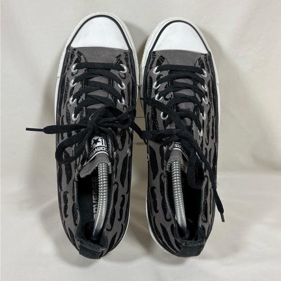 Converse Unisex Black/Gray Mustache Print Low Top Sneakers M's 7/W's 9 - Picture 5 of 9